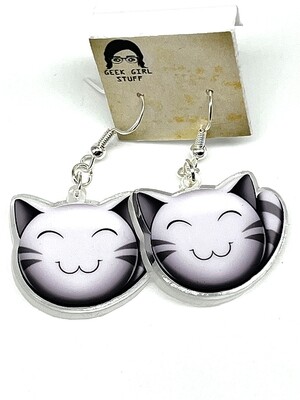 Cat slime acrylic charm earrings