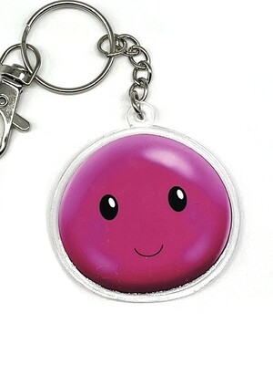 Pink slime acrylic charm keychain, zipper clip