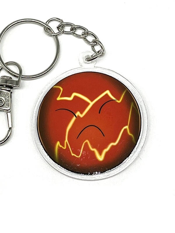 Bomb slime acrylic charm keychain, zipper clip