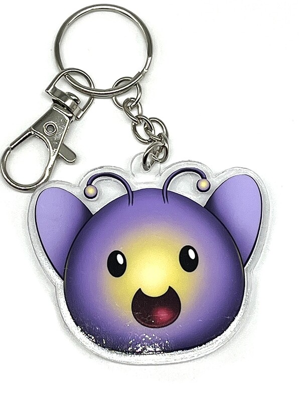 Firefly slime acrylic charm keychain, zipper clip