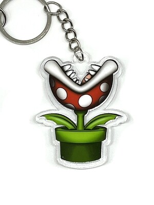 Plant acrylic charm keychain, zipper clip