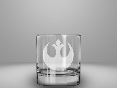 Etched 10oz rocks glass - Rebel Sigil
