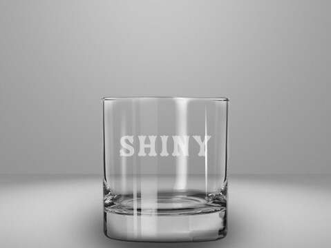 Etched 10oz rocks glass - Shiny