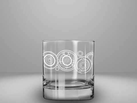 Etched 10oz rocks glass - Gallifreyan