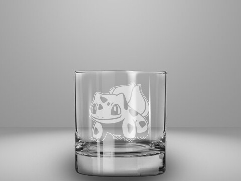 Etched 10oz rocks glass - Plant pet
