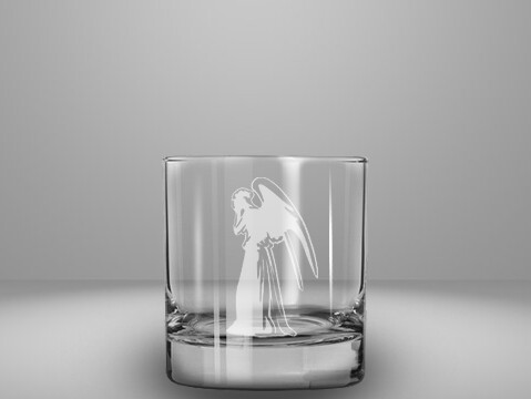 Etched 10oz rocks glass - Weeping Angel