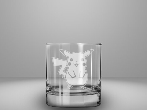 Etched 10oz rocks glass - Lightning Pet