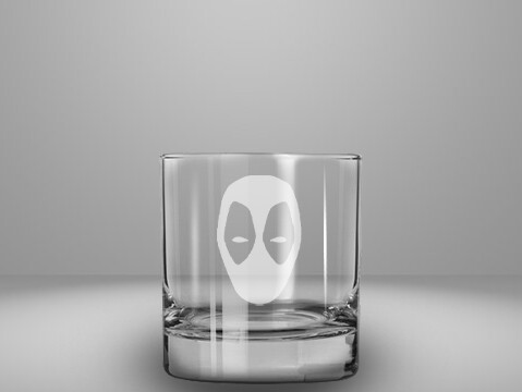 Etched 10oz rocks glass - Deadpool