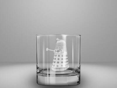 Etched 10oz rocks glass - Dalek