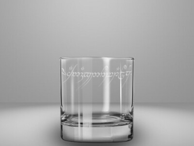 Etched 10oz rocks glass - One Ring Script