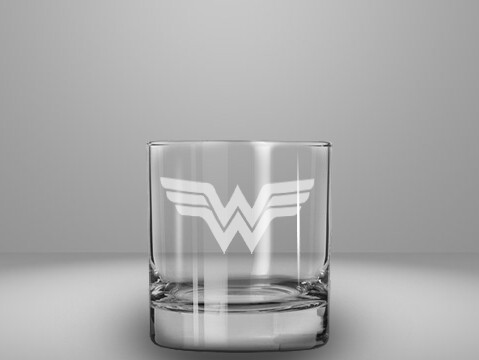 Etched 10oz rocks glass - Wonder Woman