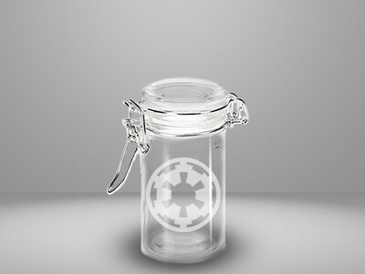 Etched 3oz glass jar - Empire