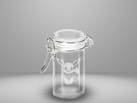 Etched 3oz glass jar - Fox Friend