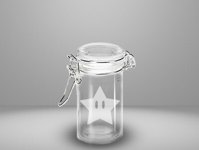 Etched 3oz glass jar - Star