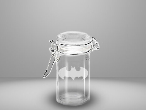 Etched 3oz glass jar - Bat