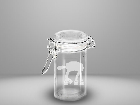 Etched 3oz glass jar - AT AT