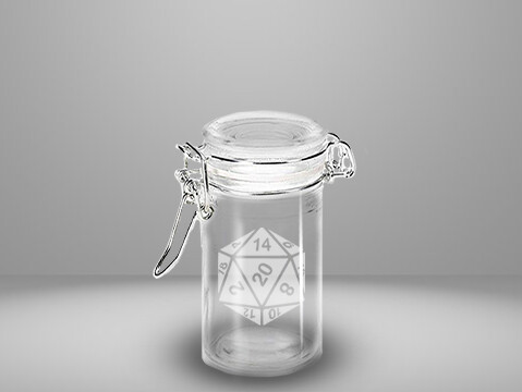 Etched 3oz glass jar - D20