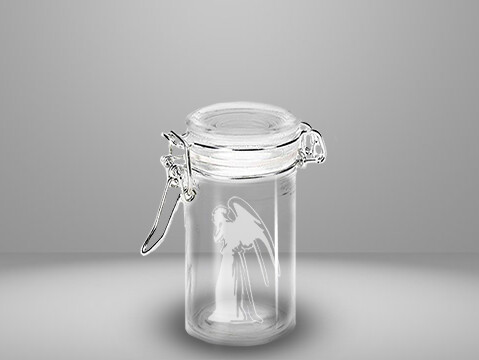 Etched 3oz glass jar - Weeping Angel
