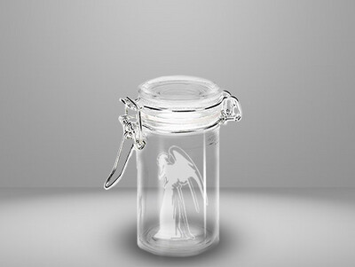 Etched 3oz glass jar - Weeping Angel
