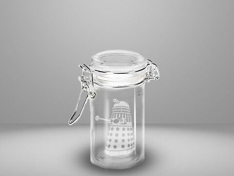 Etched 3oz glass jar - Dalek