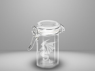 Etched 3oz glass jar - Dragon