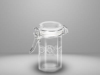 Etched 3oz glass jar - Gallifreyan