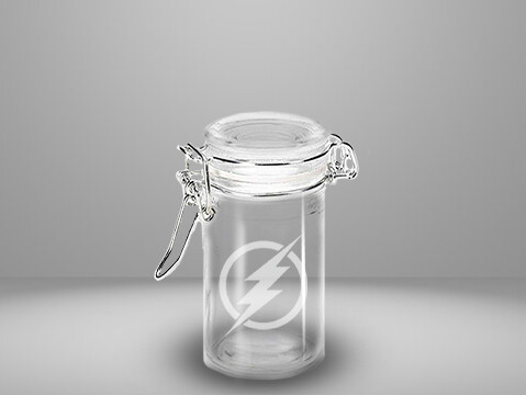 Etched 3oz glass jar - Flash