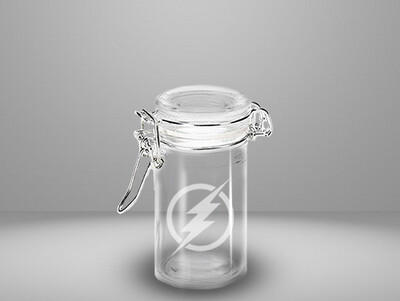 Etched 3oz glass jar - Flash
