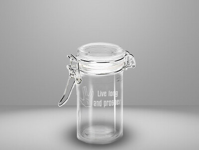 Etched 3oz glass jar - Live Long and Prosper
