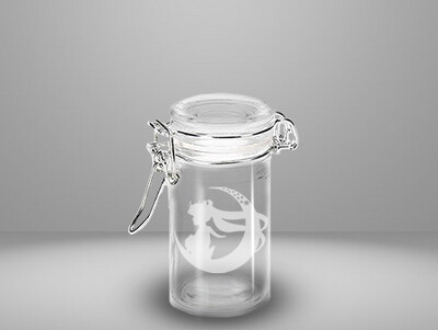 Etched 3oz glass jar - Usagi