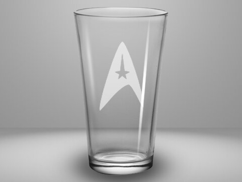 Etched 16oz pub glass - Command