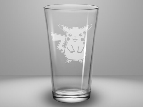 Etched 16oz pub glass - Lightning Pet