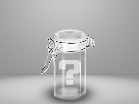 Etched 3oz glass jar - Question Mark