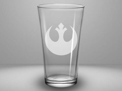 Etched 16oz pub glass - Rebel