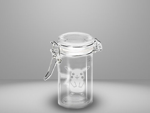 Etched 3oz glass jar - Lightning Pet