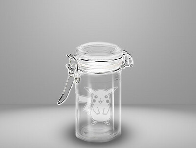 Etched 3oz glass jar - Lightning Pet