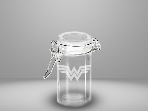 Etched 3oz glass jar - Wonder Woman