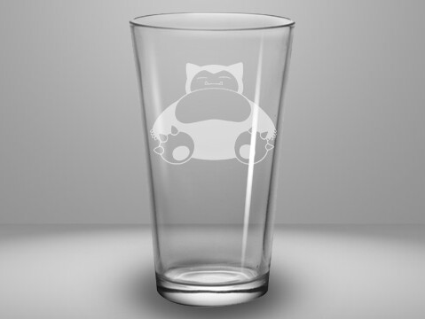 Etched 16oz pub glass - Sleeping Pet