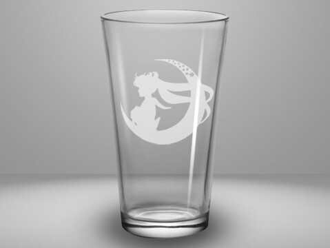 Etched 16oz pub glass - Usagi