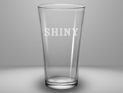 Etched 16oz pub glass - Shiny