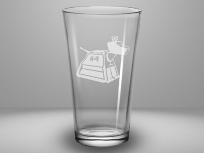 Etched 16oz pub glass - K-9