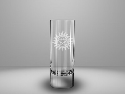 Etched 2oz shot glass - Anti-Possession Sigil