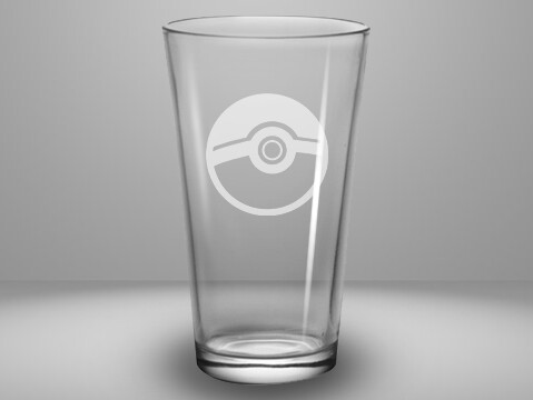 Etched 16oz pub glass - Pokeball