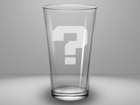 Etched 16oz pub glass - Question Mark