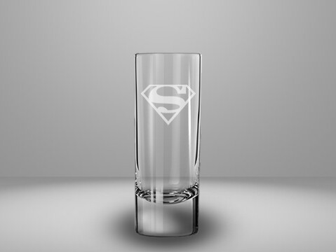 Etched 2oz shot glass - Superhero