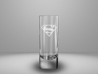 Etched 2oz shot glass - Superhero