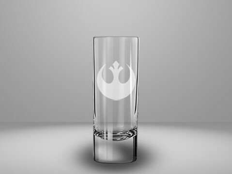 Etched 2oz shot glass - Rebel