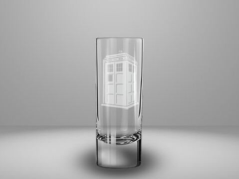 Etched 2oz shot glass - Tardis