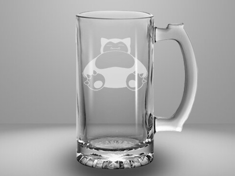 Etched 13oz glass mini stein - Sleeping Pet