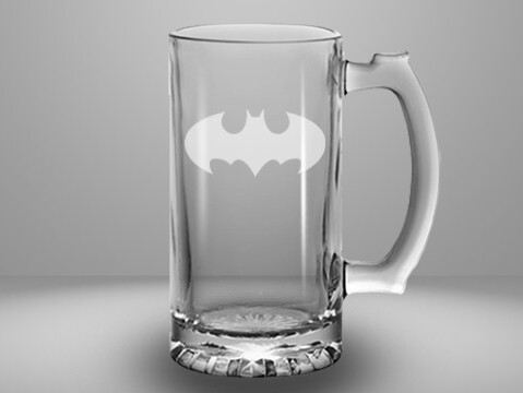 Etched 13oz glass mini stein - Bat